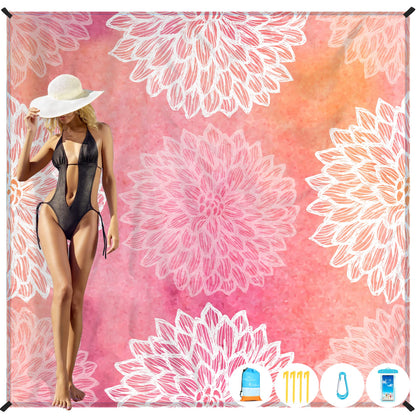Beach Blanket Oversized Extra Large 78" X 81",Waterproof Sandproof Beach Blanket 1-7 Adults Lightweight Durable for Travel Camping Hiking Picnic