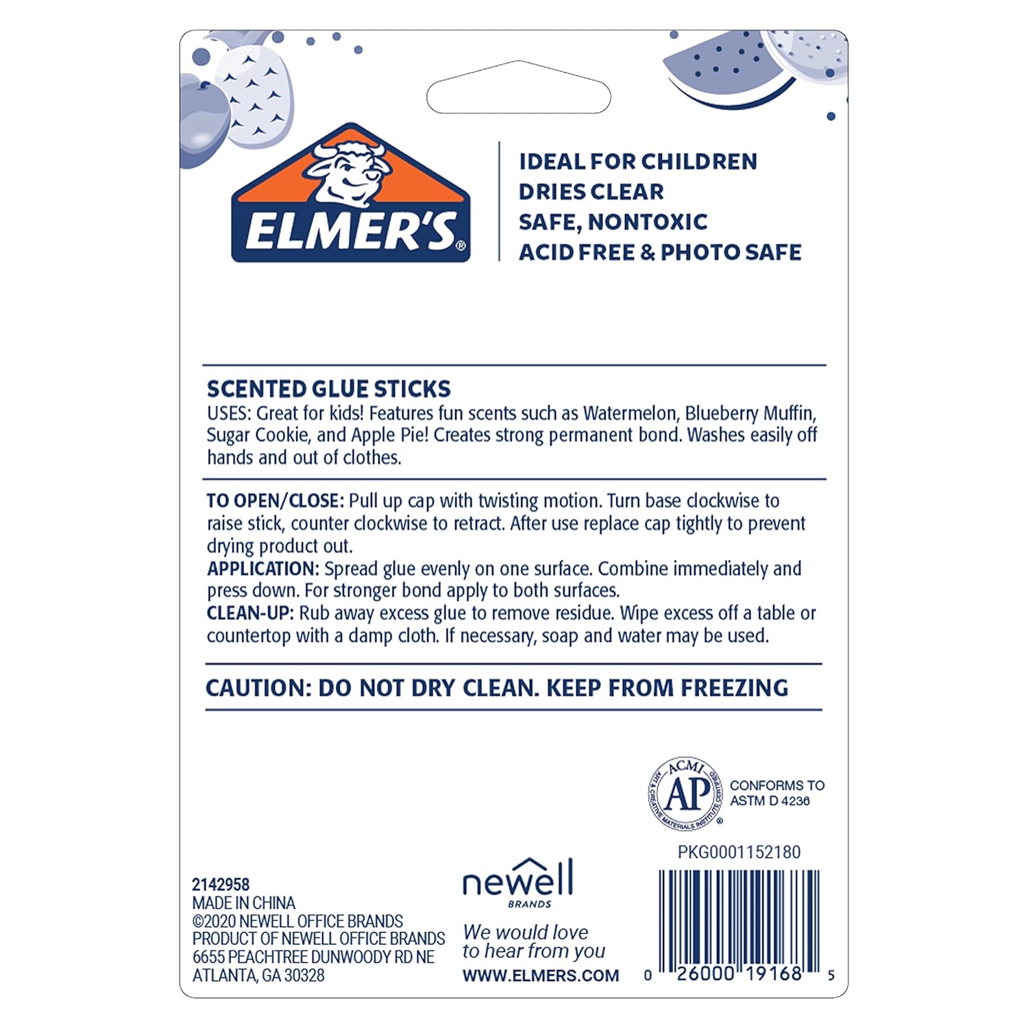 Elmer’s Scented Glue Sticks Washable Clear Assorted Scents 6 Grams 6 Packs of 4 (24 Total Count)