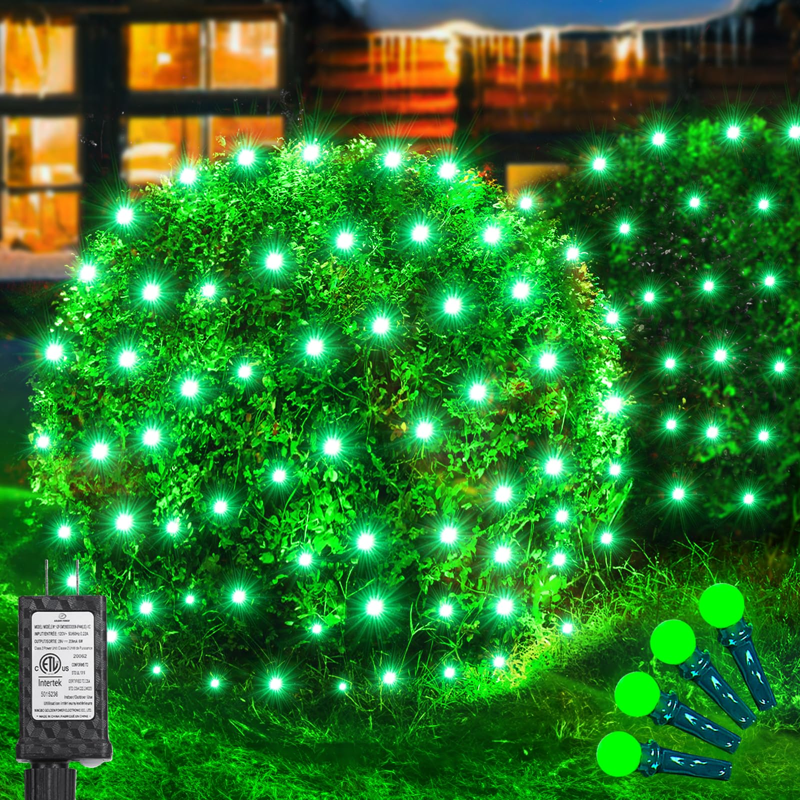 Led Net Lights Christmas Lights Outdoor 200Leds 9ftx6ft Upgraded WarmWhite Christmas Net Lighting, Waterproof UL Listed Outdoor Indoor Large Mesh Net Light for Xmas Trees, Bushes, Shrubs Decorations