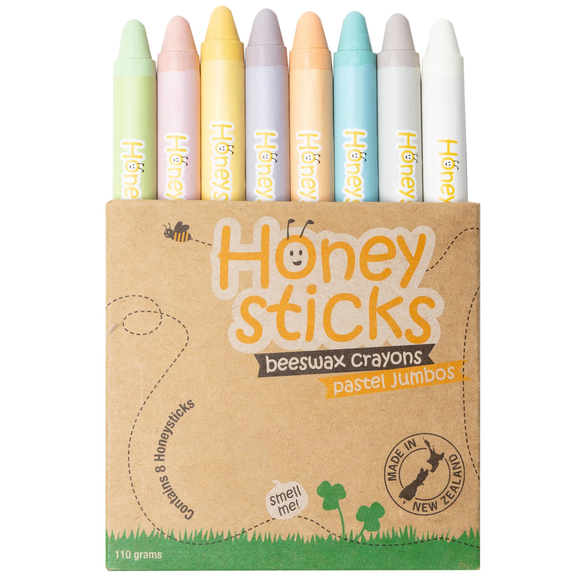 Honeysticks Jumbo Crayons (16 Pack) - Non Toxic Crayons - 100% Pure Beeswax and Food Grade Colors - 16 Bright Colors - Large, Easy to Hold and Use - Preschool Art Supplies for Toddlers/Kids 3-5, 4-8