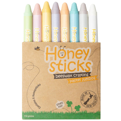 Honeysticks Jumbo Crayons (16 Pack) - Non Toxic Crayons - 100% Pure Beeswax and Food Grade Colors - 16 Bright Colors - Large, Easy to Hold and Use - Preschool Art Supplies for Toddlers/Kids 3-5, 4-8