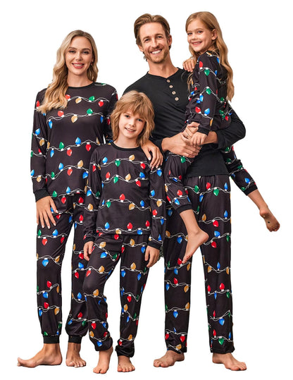 Ekouaer Family Christmas Pajamas Matching Sets Womens Mens Pjs Long Sleeve Sleepwear Holiday Lounge Sets