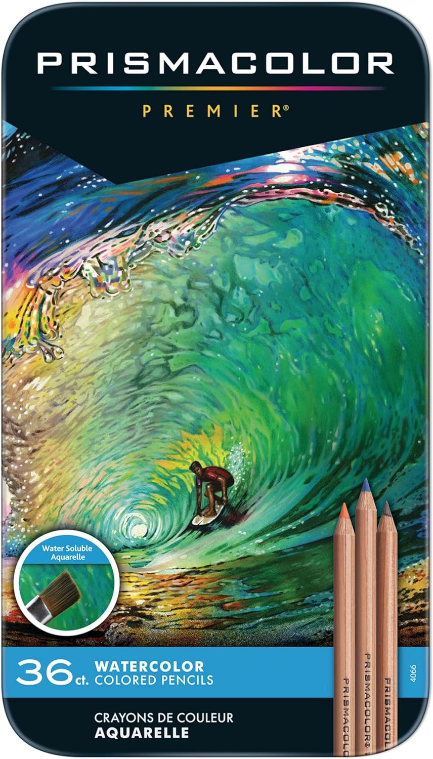 Prismacolor Premier Colored Pencils Water-Soluble Color Pencil Set Assorted Colors Adult Coloring 36 Count