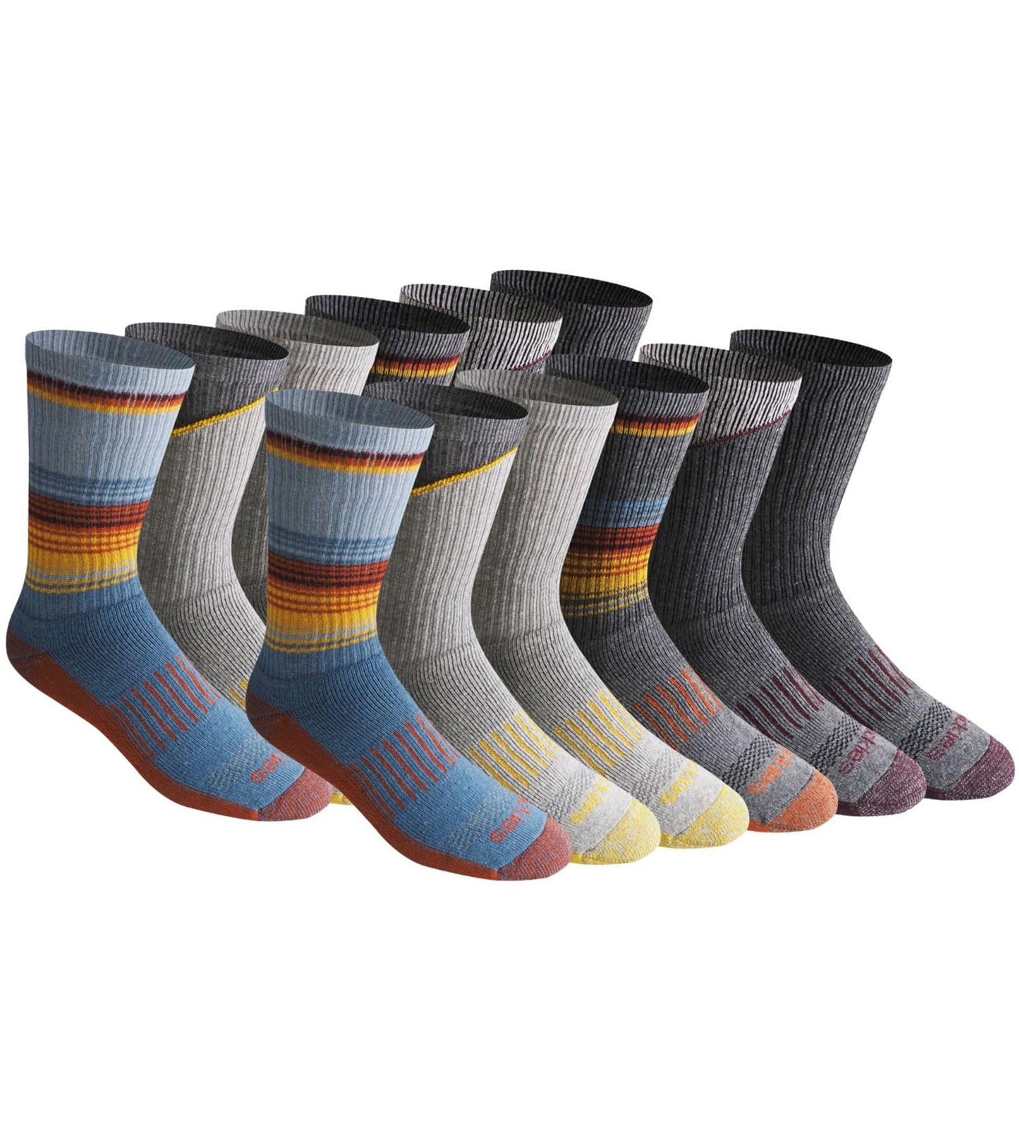 Dickies Men's Dri-Tech Original Moisture Control Crew Socks, Available in M-XXL (6, 12, 18 Pairs)
