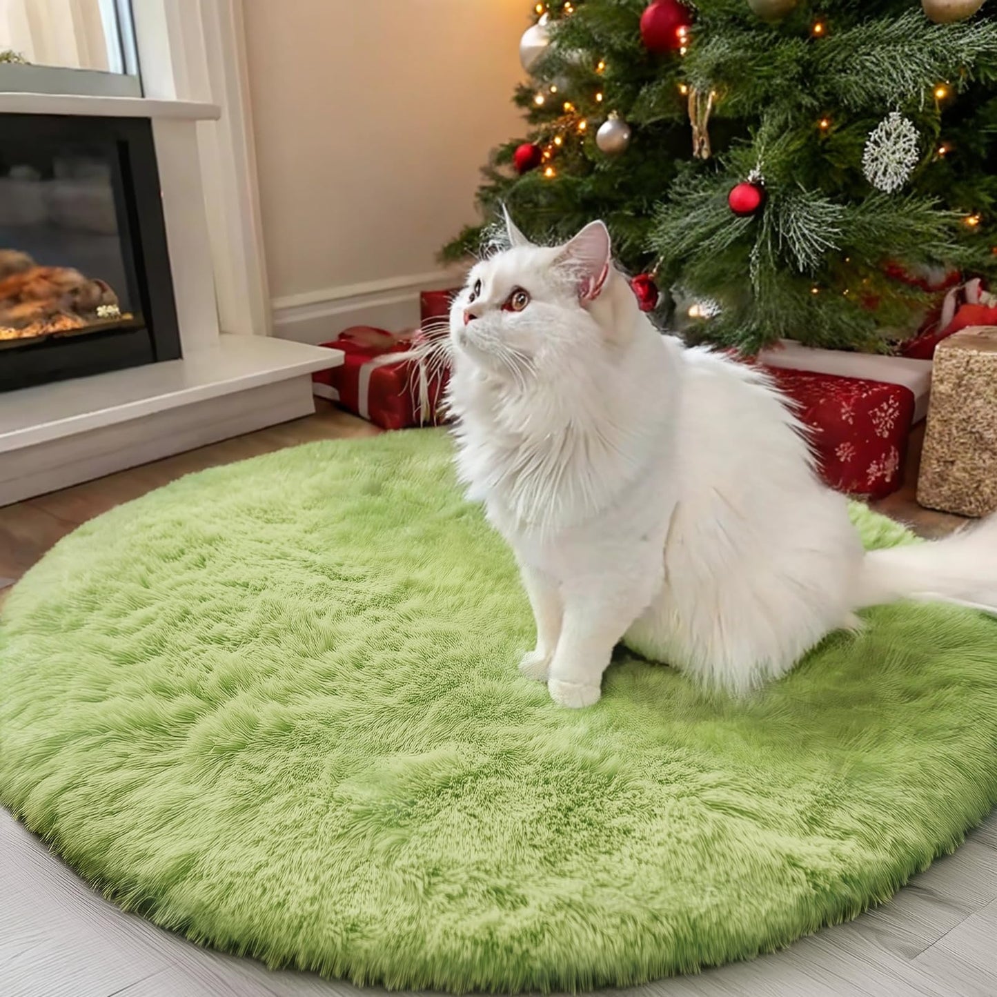 OLANLY Area Rugs for Living Room Bedroom, Machine Washable 4x5.9 ft Soft Fluffy Shaggy Bedside Rug, Indoor Floor Carpet for Kids Girls and Boys, Dorms, Nursery Rooms, Home Decor Aesthetic, Grey