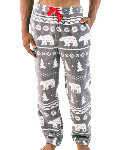 Lazy One Men's Fleece Pajama Pants, Nordic Fleece Pajama Bottoms for Men, Warm Pajama Pants