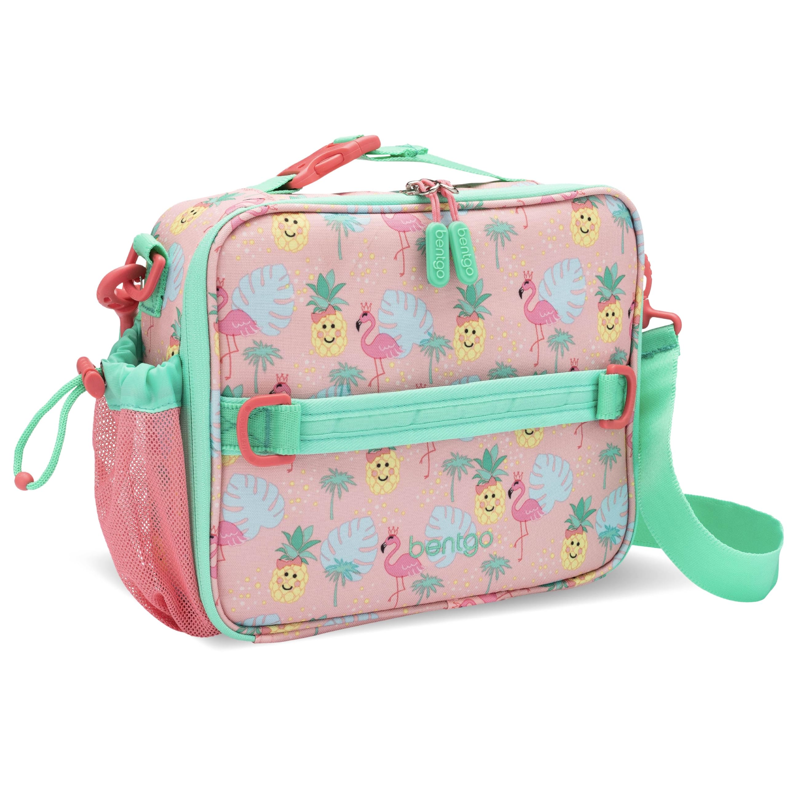 Bentgo Kids Lunch Bag - Double-Insulated, Reusable Lunch Bag for Kids 3+ with Adjustable Strap; Holds Lunch Box/Water Bottle/Snacks; Easy-Clean, Water-Resistant & Pockets (Sports)