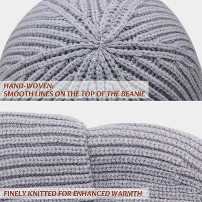Wool Fisherman Beanies for Men Women Short Cuff Knit Beanie Winter Warm Hats Trawler Hat Stylish Watch Cap