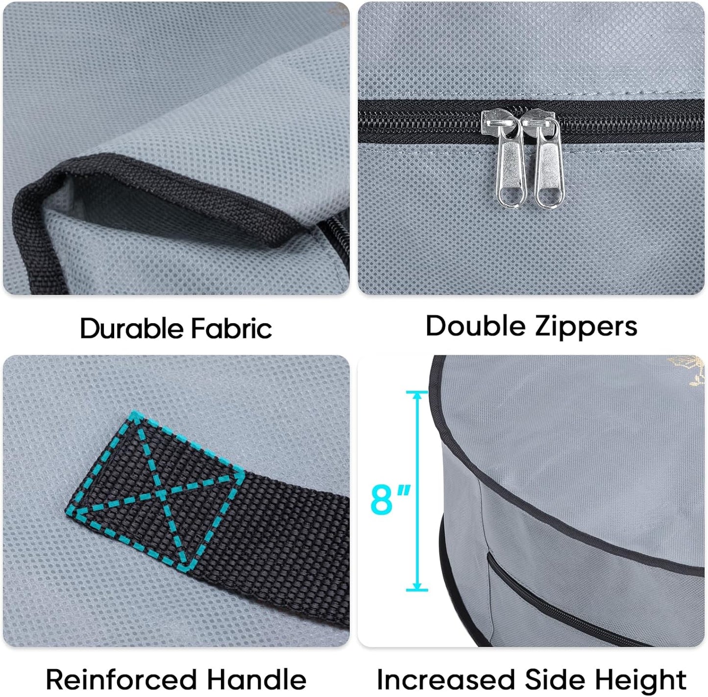 BALEINE 2 Pack Wreath Storage Container, Christmas Wreath Storage Bag with Reinforced Handle for Holiday Xmas (Green, 24"X8")