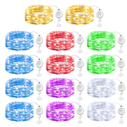 Brightown 14 Pack LED Fairy Lights Battery Operated String Lights, 7ft 20LED Waterproof Silver Wire String Lights, Firefly Starry Moon Lights for Mason Jars DIY Christmas Wedding Party Bedroom