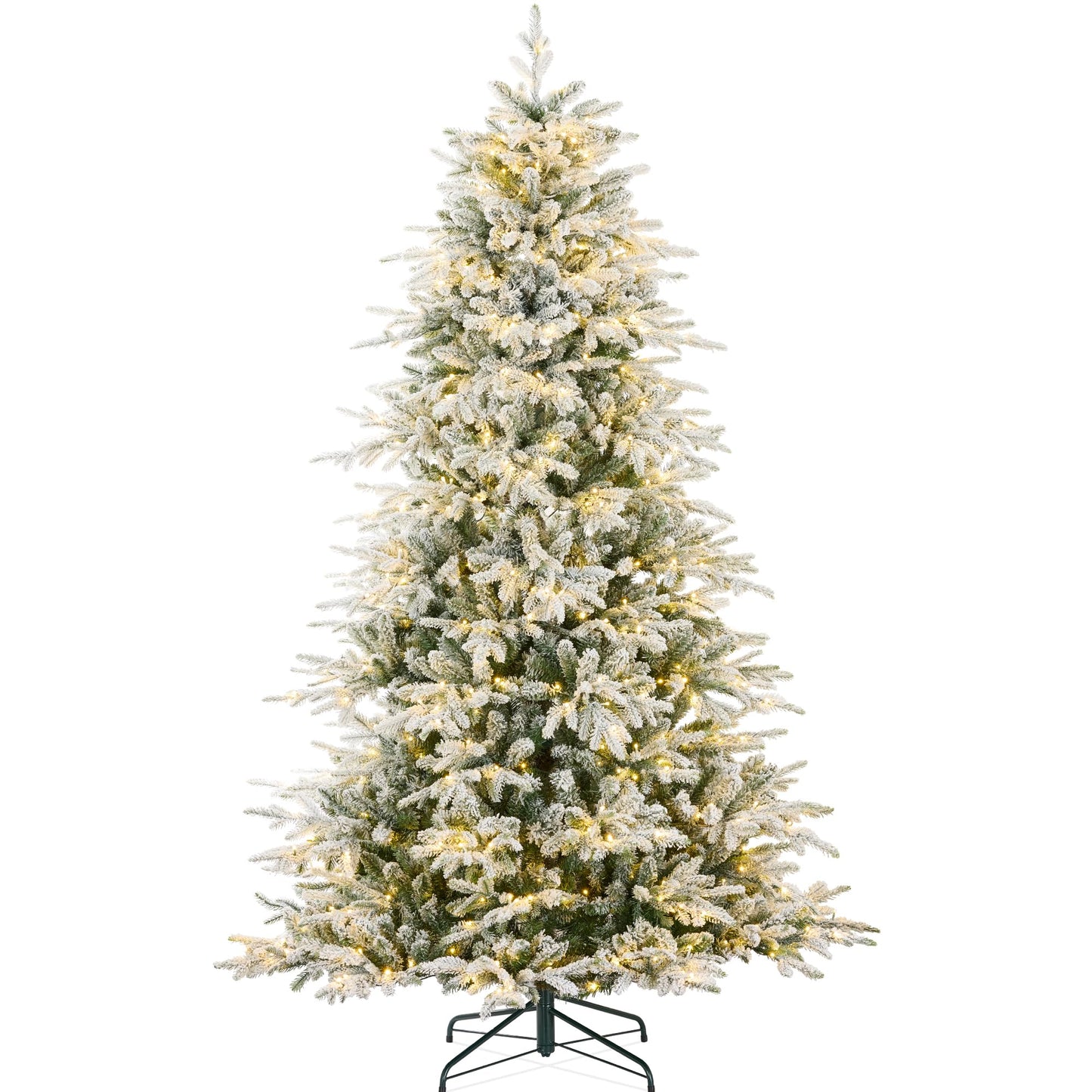 Best Choice Products Full Aspen Christmas Tree, 6ft Pre-lit Realistic Noble Fir w/ 450 Glowing Micro LED Lights, 2-in-1 White & Multicolor