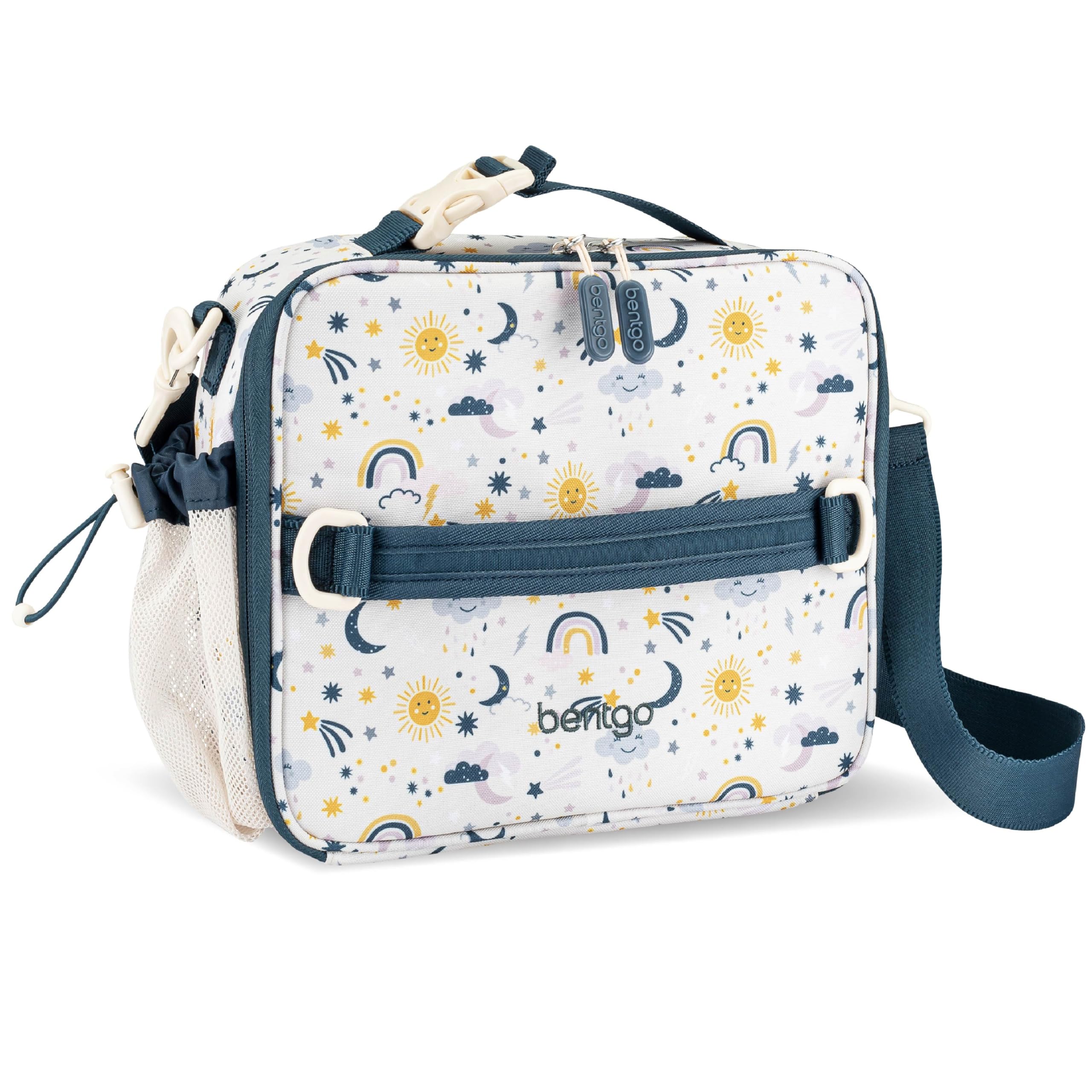 Bentgo Kids Lunch Bag - Double-Insulated, Reusable Lunch Bag for Kids 3+ with Adjustable Strap; Holds Lunch Box/Water Bottle/Snacks; Easy-Clean, Water-Resistant & Pockets (Sports)