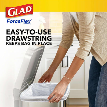 Glad ForceFlex Drawstring Trash Bags, 13 Gallon, Fresh Clean, 80 Count (Package May Vary)