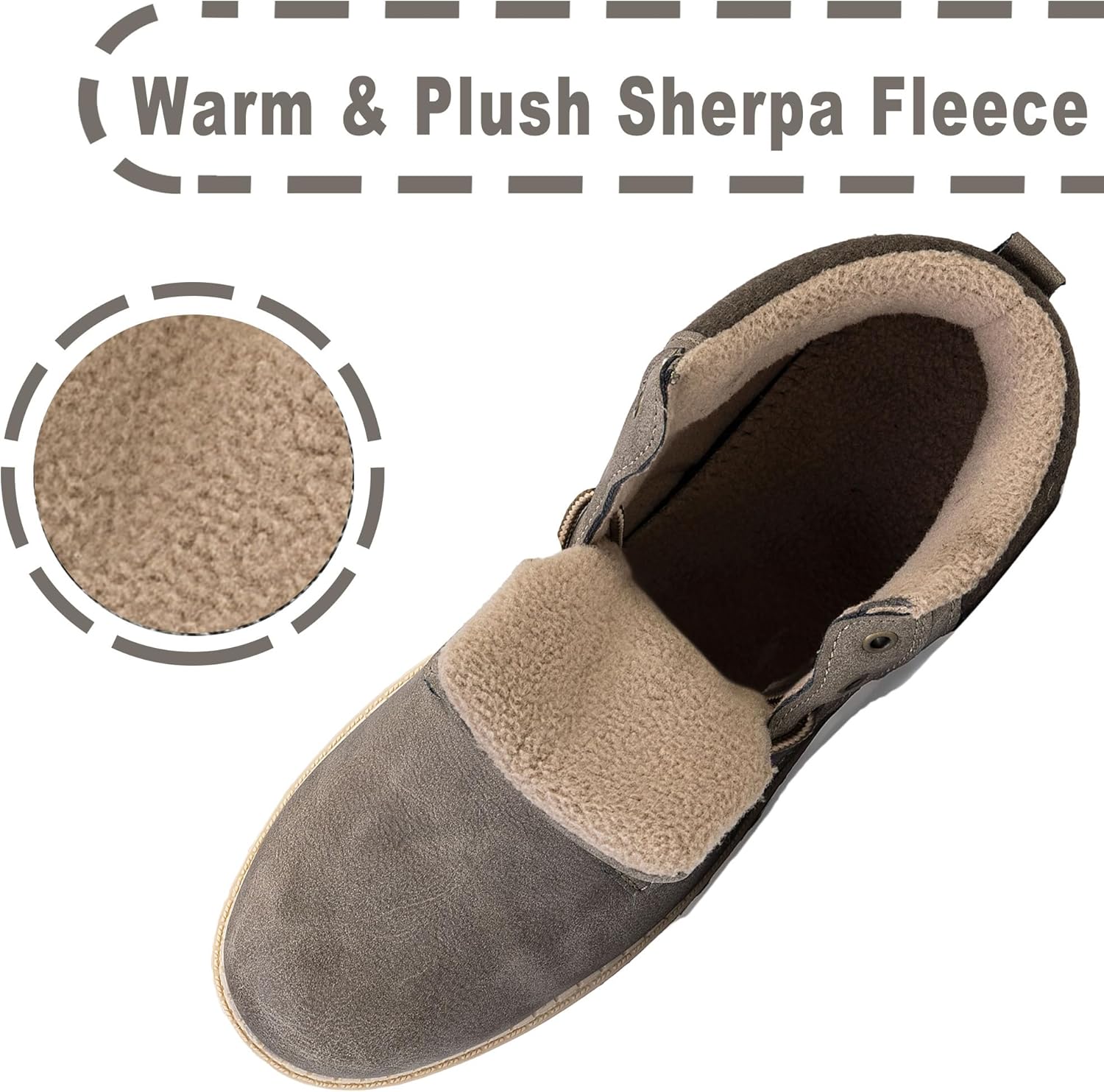 CC-Los Men's Winter Snow Boots with Sherpa Fleece Lining Waterproof Slip-Resistant Insulated Size 8-14