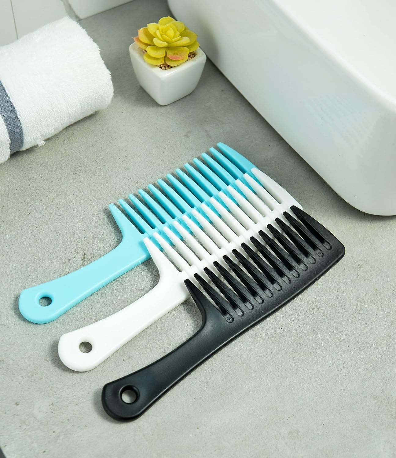 Wide Tooth Detangling Comb, Durable Styling Brush for Curly, Long and Wet Hair Types - Professional Hair Care