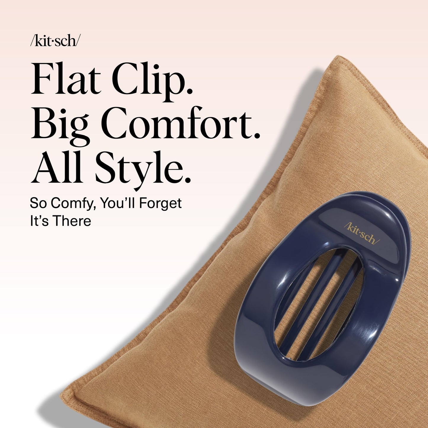 Kitsch Medium Flat Claw Clips for Women - Stylish Flat Hair Clips, Strong Hold for Thick & Fine Hair | Non-Slip for Secure, Comfortable All-Day Wear | Ideal Gifts for Women - Tortoise Design