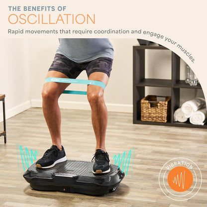 Lifepro Waver Vibration Plate Exercise Machine – High-Intensity Vibration for Muscle Activation, Full-Body Workout Vibrating Platform with Loop Bands, Fitness Equipment for Strength Toning & Fat Loss