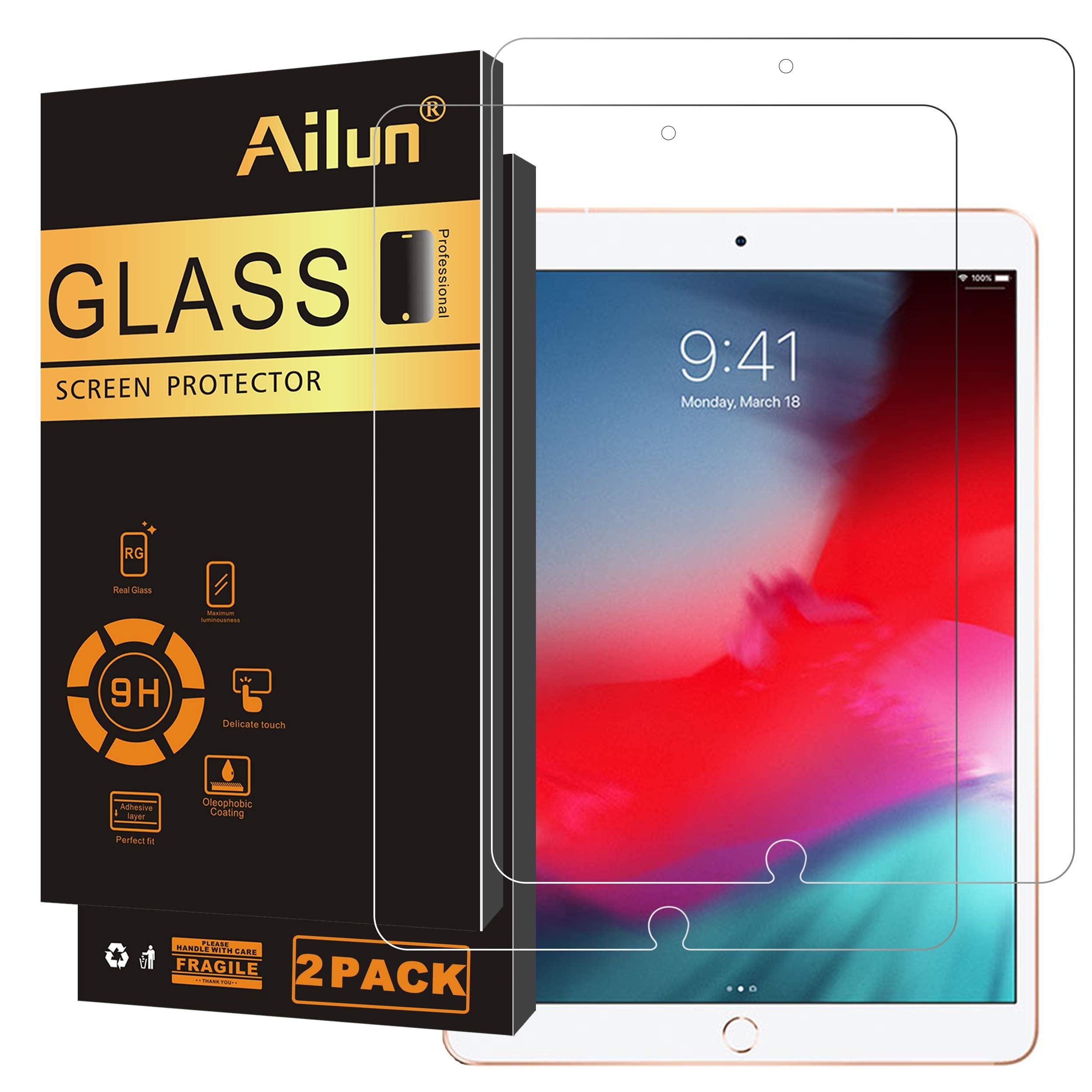 Ailun Screen Protector for iPad 11th A16 2025 [11 Inch] / 10th Generation 2022 [10.9 Inch], Tempered Glass [Face ID & Apple Pencil Compatible] Ultra Sensitive Case Friendly [2 Pack]
