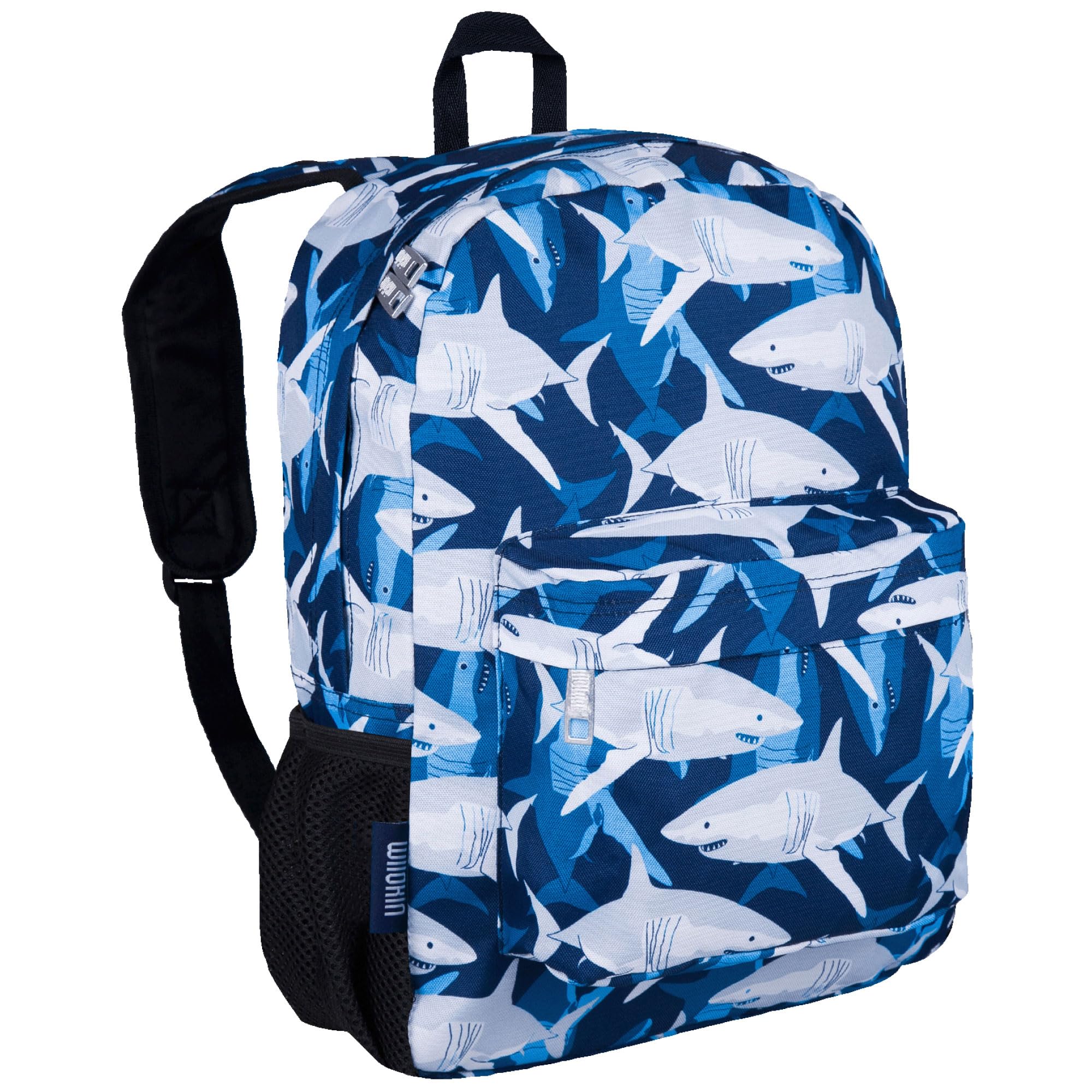Wildkin 16-inch Kids Backpack – Durable, Padded & Spacious School Bag for Boys & Girls - Blue Stripes
