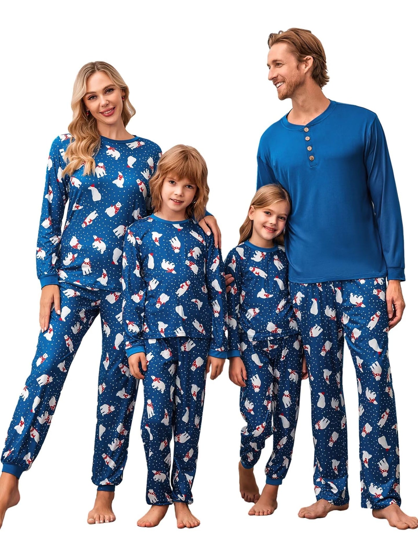 Ekouaer Family Christmas Pajamas Matching Sets Womens Mens Pjs Long Sleeve Sleepwear Holiday Lounge Sets