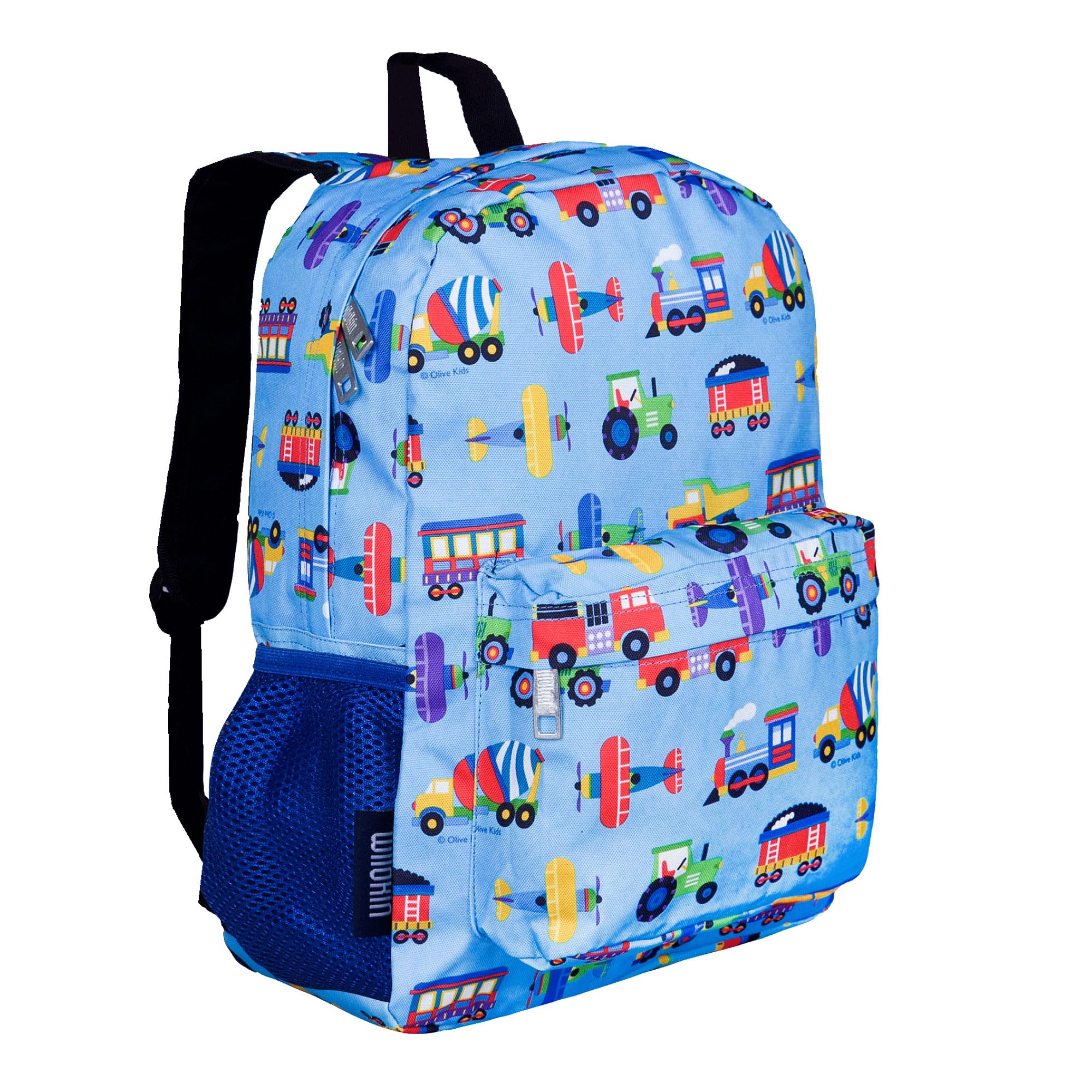 Wildkin 16-inch Kids Backpack – Durable, Padded & Spacious School Bag for Boys & Girls - Blue Stripes