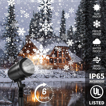 Christmas Projector Lights Outdoor, Outdoor Christmas Decorations, Snow Holiday Projector Lights, Waterproof LED Snowflake Light, Xmas Decoration for House, Yard, Wall, Outside and Indoors