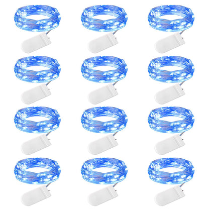 Brightown 12 Pack LED Fairy Lights Battery Operated String Lights - 7ft 20LED Waterproof Silver Wire Firefly Starry Moon Lights for DIY Crafts Wedding Table Centerpieces Party Bedroom Christmas