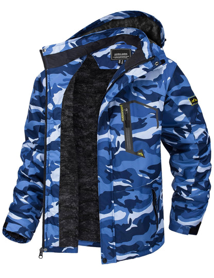 TACVASEN Men's Winter Skiing Jackets Water Resistant Fleece Coats Insulated Thermal Snowboard Jacket Parka Raincoat with Hood