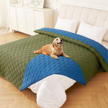 hyha Waterproof Dog Bed Blanket, Soft Pet Blankets, Waterproof Couch Cover for Dogs, Reversible Sofa Covers Washable for Furniture (30x70 Inch, Grey/Dark Grey)
