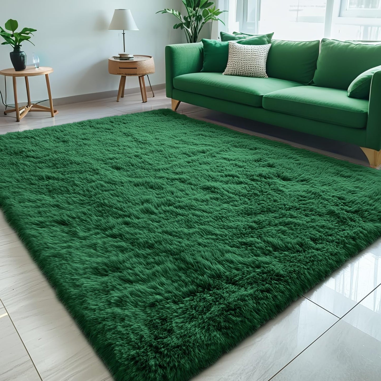 OLANLY Area Rugs for Living Room Bedroom, Machine Washable 4x5.9 ft Soft Fluffy Shaggy Bedside Rug, Indoor Floor Carpet for Kids Girls and Boys, Dorms, Nursery Rooms, Home Decor Aesthetic, Grey