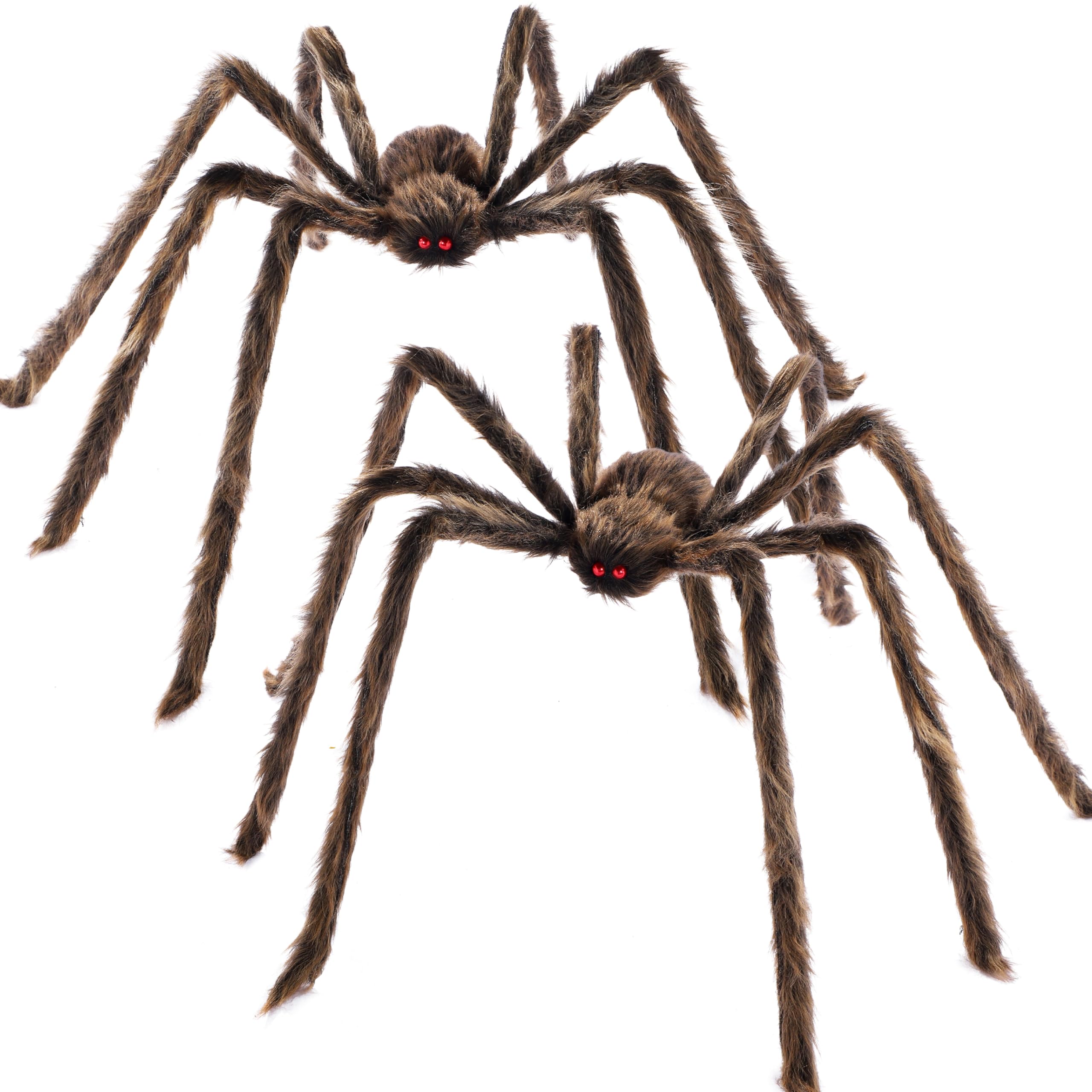JOYIN 2 Pack 5 Ft Halloween Outdoor Decorations Hairy Black Spider, Scary Giant Spider, Fake Large Haunted House Props, Halloween Yard Lawn Decorations Party Indoor Decor