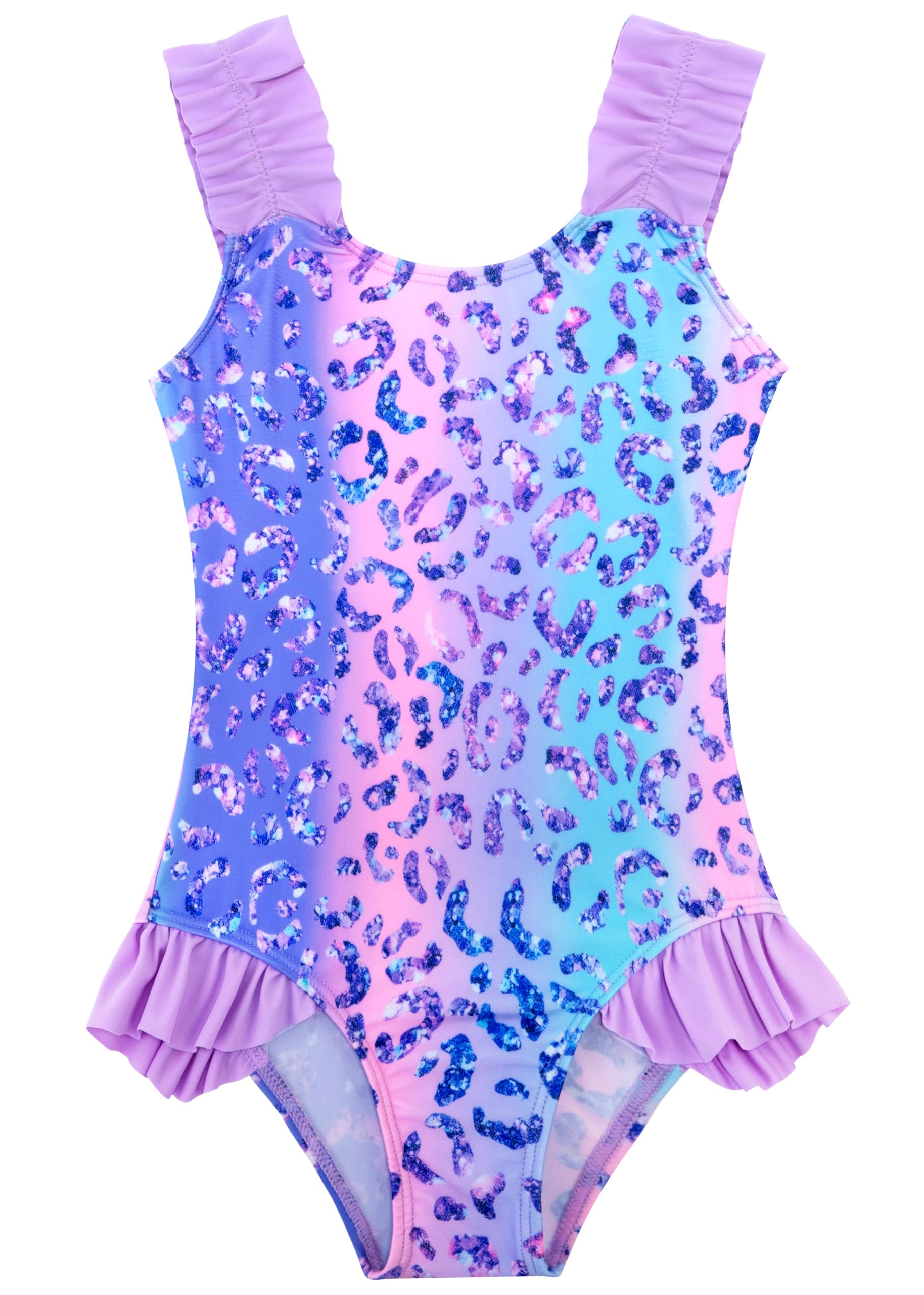 XiaoMoSha Girls One Piece Swimsuit Ruffled Straps Bathing Suits Summer Swim Suit Quick Dry Beach Swimwear for Kids 3-10 Years