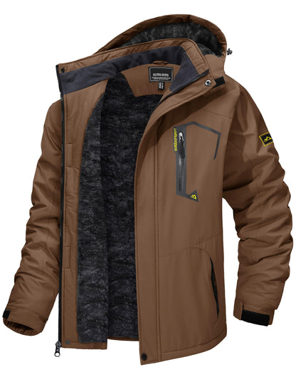 TACVASEN Men's Winter Skiing Jackets Water Resistant Fleece Coats Insulated Thermal Snowboard Jacket Parka Raincoat with Hood