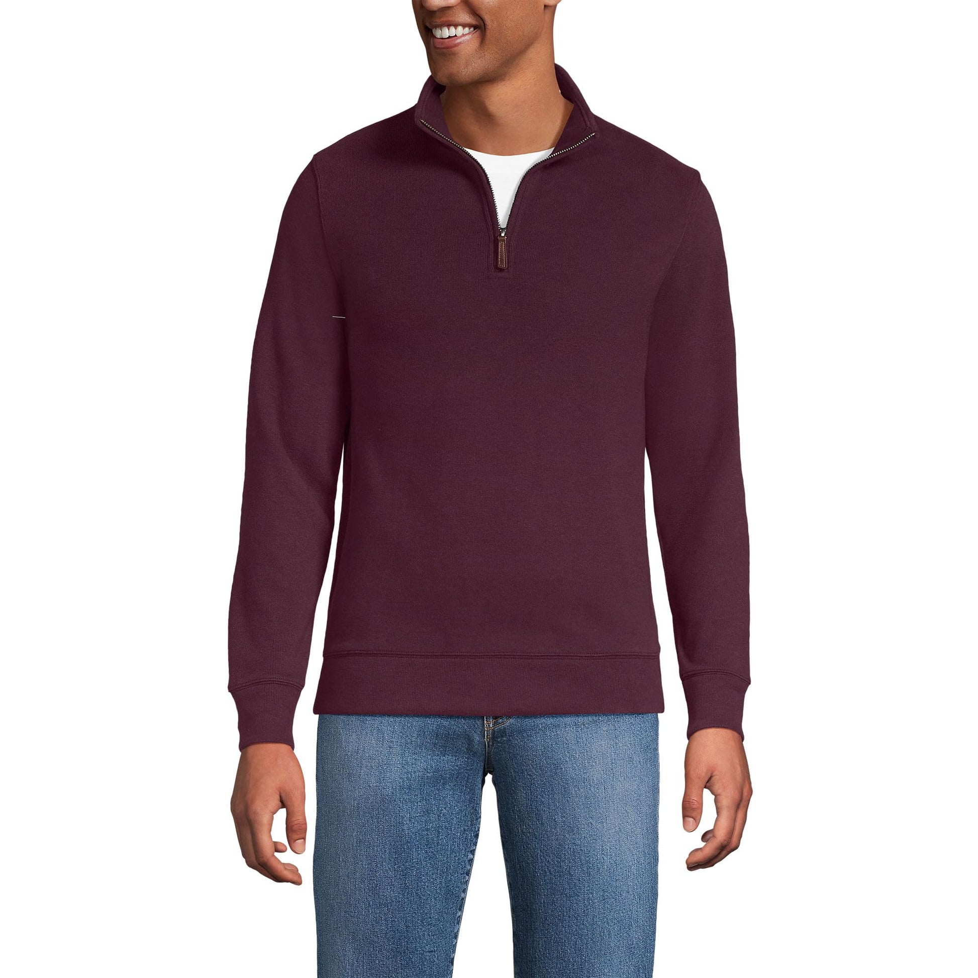 Lands' End Bedford Rib Quarter Zip Sweater
