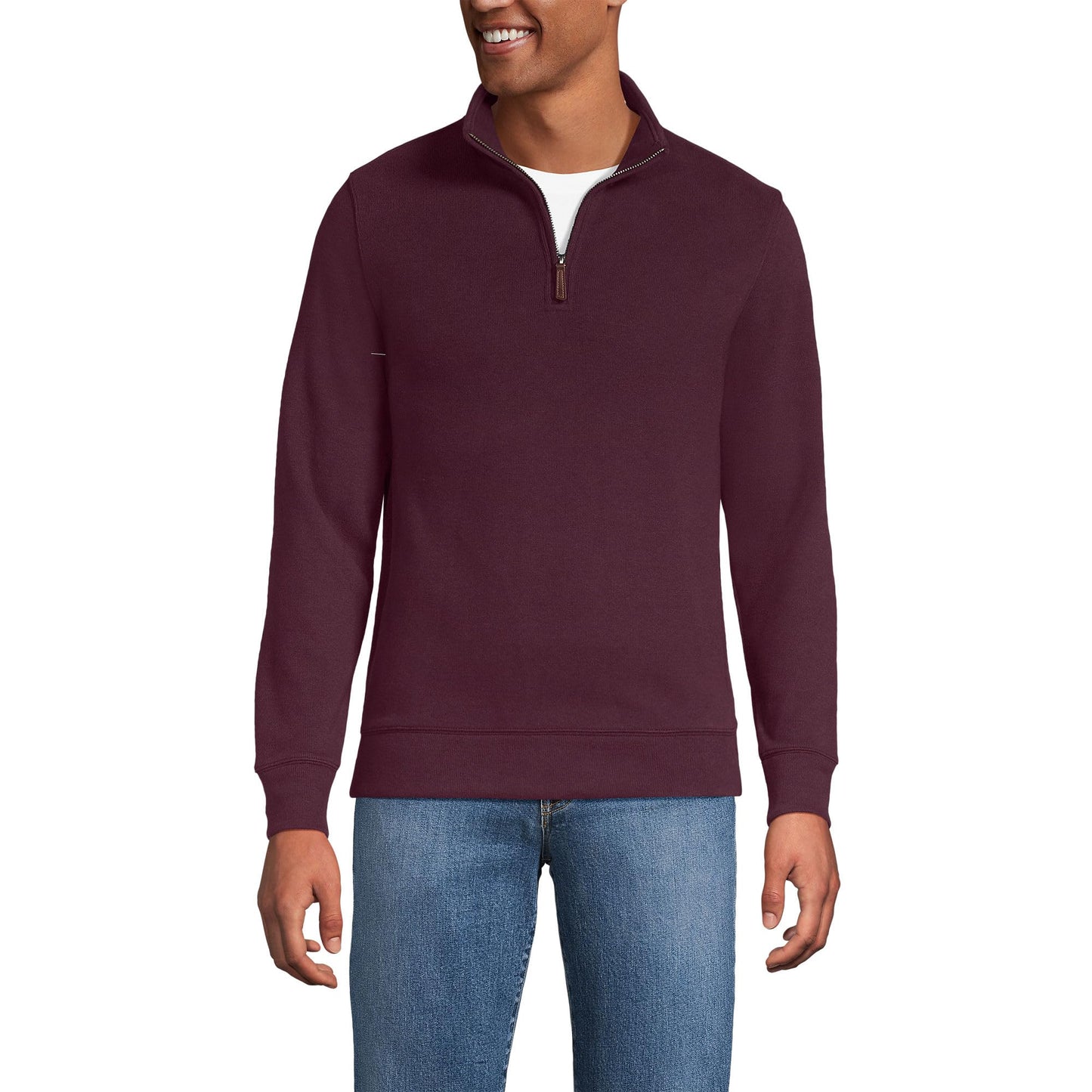 Lands' End Bedford Rib Quarter Zip Sweater