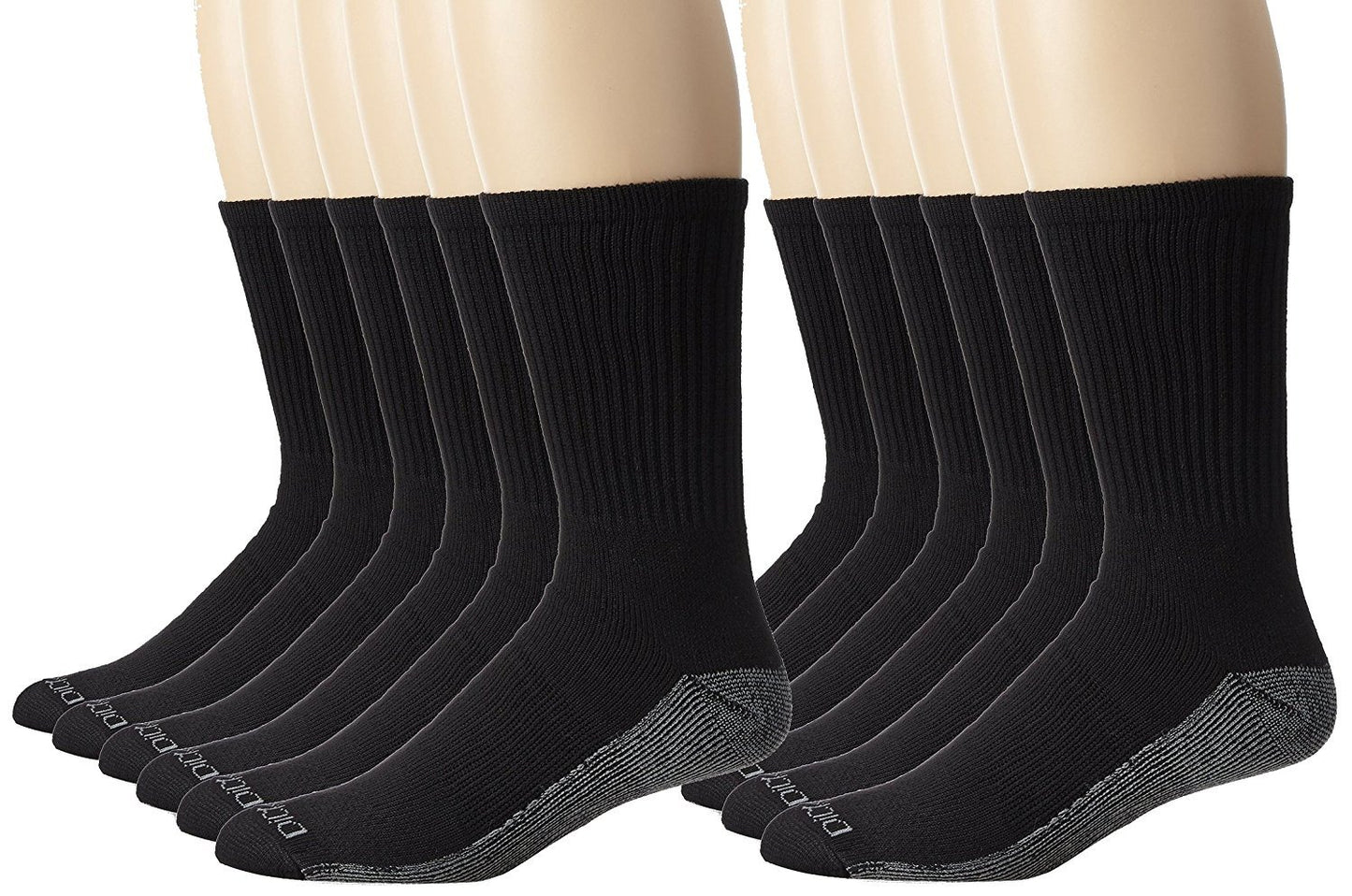 Dickies Men's Dri-Tech Original Moisture Control Crew Socks, Available in M-XXL (6, 12, 18 Pairs)