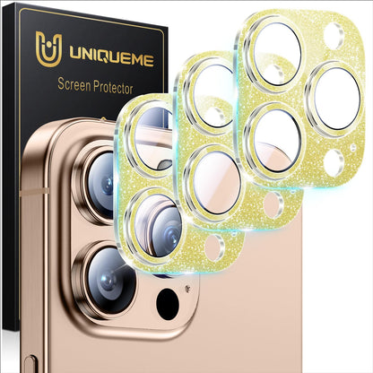 UniqueMe Compatible for 3 Pack iPhone 17 Pro Camera Lens Protector - [Drop Protection] 9H Tempered Glass Camera Cover Screen [Update New Version]【Not for 17 Pro Max】