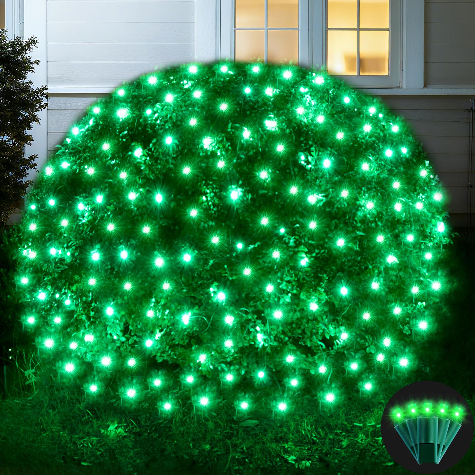 Led Net Lights Christmas Lights Outdoor 200Leds 9ftx6ft Upgraded WarmWhite Christmas Net Lighting, Waterproof UL Listed Outdoor Indoor Large Mesh Net Light for Xmas Trees, Bushes, Shrubs Decorations