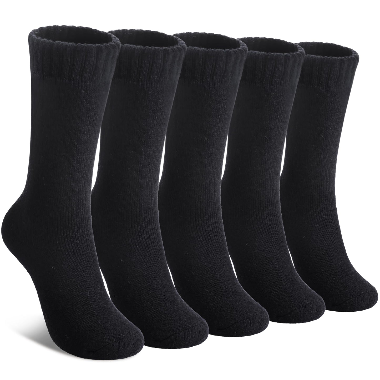 LINEMIN Wool Socks for Women Winter Warm Hiking Thick Warm Cozy Boot Crew Gift Socks 5 Pairs