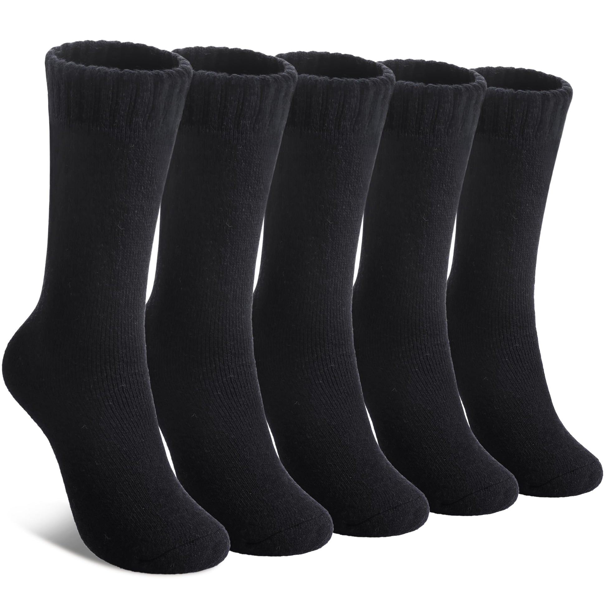 LINEMIN Wool Socks for Women Winter Warm Hiking Thick Warm Cozy Boot Crew Gift Socks 5 Pairs