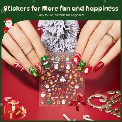 Morovan Christmas Nail Polish Set: 2025 Glitter Red Green Gold Silver Fingernail Polish Kit with Sticker Winter Quick Dry Regular Nail Polish Pack Manicure Gifts for Women Girls Holiday Party