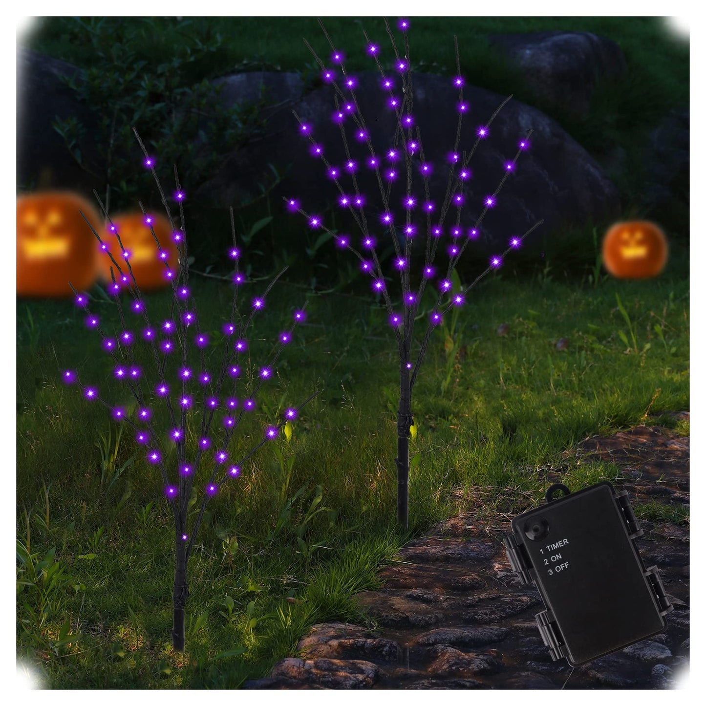 Lighted Christmas Tree Branches, 30IN 100LED Artificial Brown Twig Branch with Warm White Lights, Timer & Battery Operated, Waterproof for Indoor Outdoor Holiday Xmas Office Bedroom Party Decorations