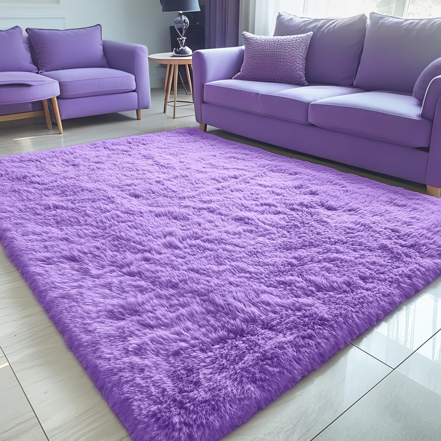 OLANLY Area Rugs for Living Room Bedroom, Machine Washable 4x5.9 ft Soft Fluffy Shaggy Bedside Rug, Indoor Floor Carpet for Kids Girls and Boys, Dorms, Nursery Rooms, Home Decor Aesthetic, Grey