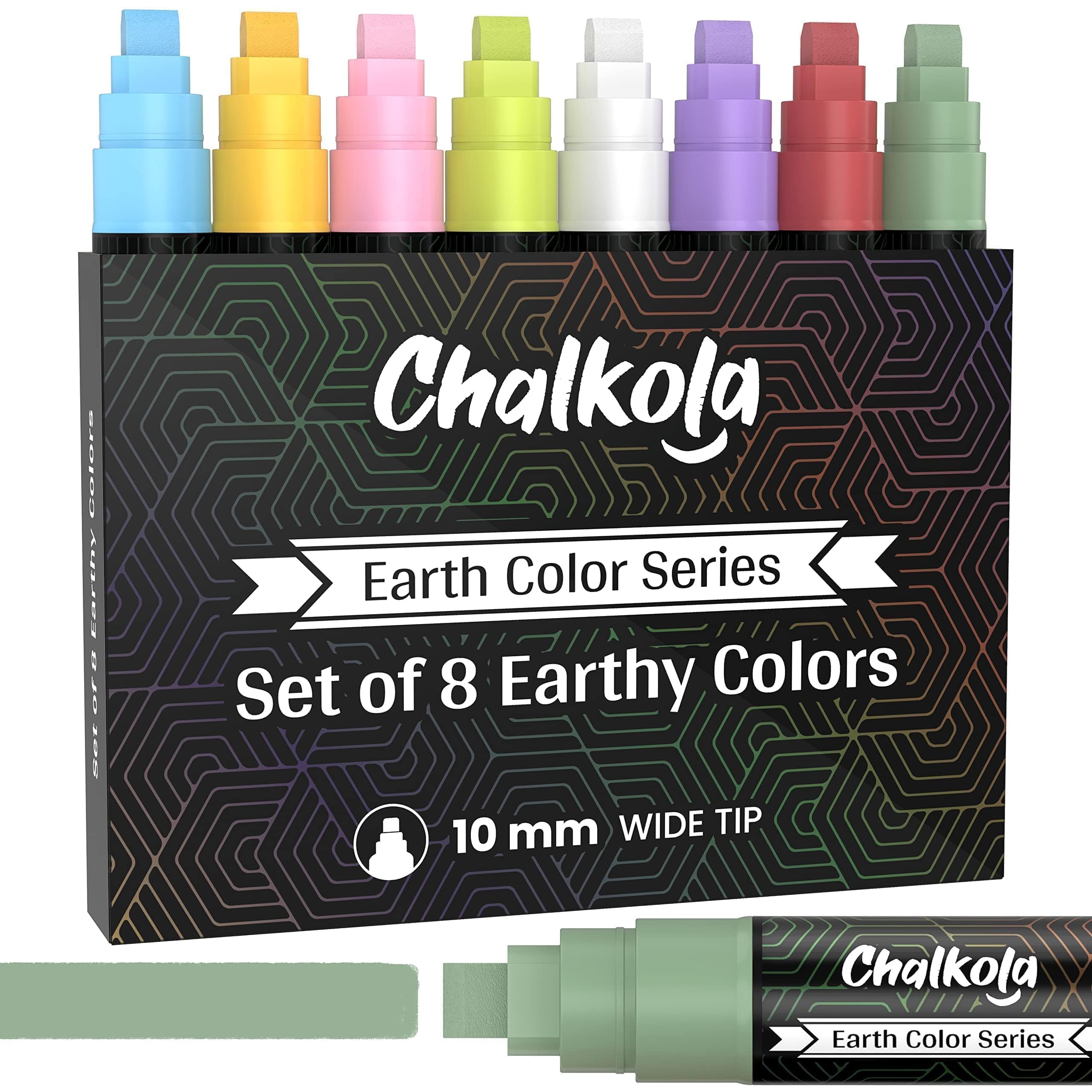 Chalk Markers Fine Tip (10 Pack, 1mm Extra Fine Point) - Neon Liquid Chalk Pens for Blackboards, Chalkboard, Bistro, Car Windows, Dry Erase Boards, Glass - Thin, Wet Erase, Erasable Chalkboard Markers
