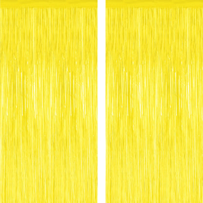 2 Pack Halloween Backdrop, 3.28 FT x 7.05 FT Foil Fringe Curtains, Orange Purple Black Party Streamer Tinsel Backdrop Curtains, Halloween Decorations Door Decor Photo Props Party Supplies