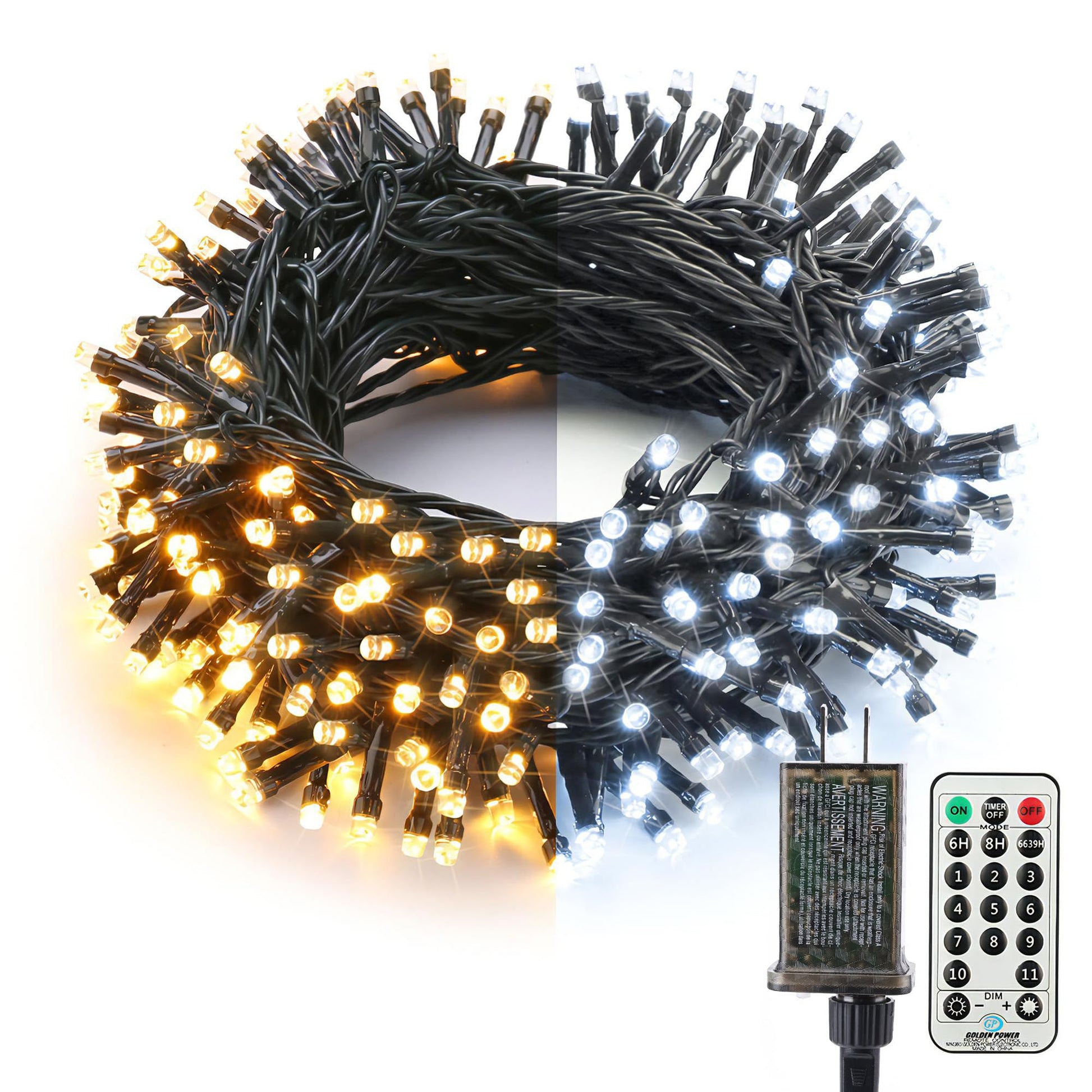 Brizled Christmas Lights, 344.16ft 1000 LED Color Changing Christmas String Lights with Remote, 11 Modes Xmas Tree Light Warm White & Multicolor Xmas Light Green Wire for Home Wedding Party