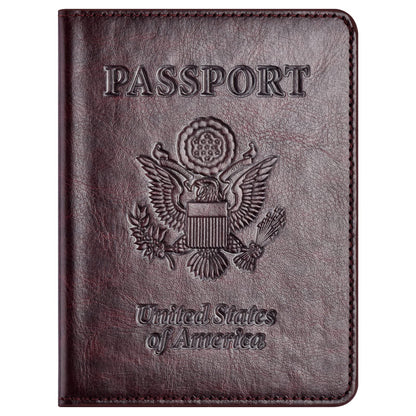 Eoehro Passport Holder for Travel Essentials, Passport Wallet Cover Case for Travel Must Haves Accessories,Passport Book Holders for Women and Men(brown)