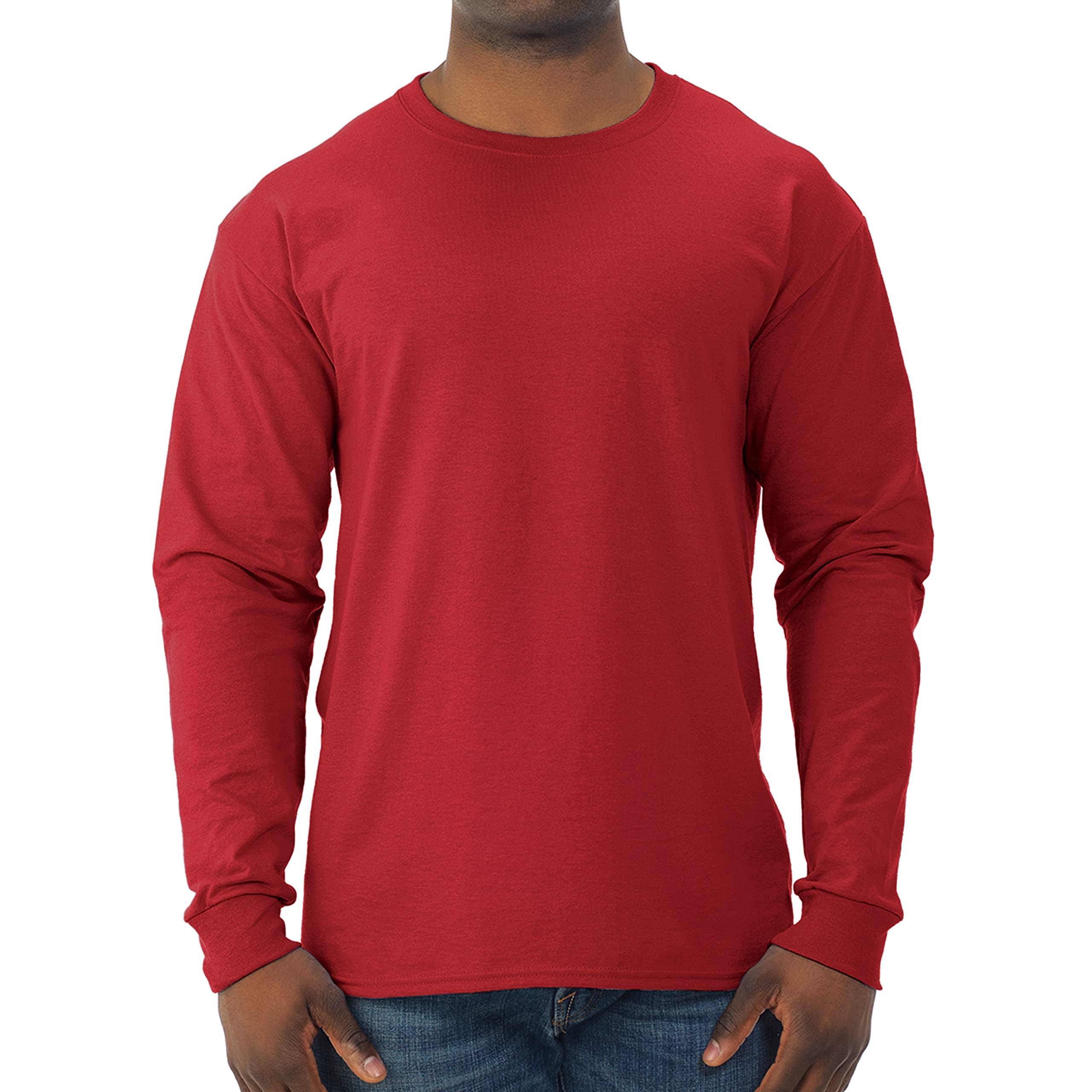 Jerzees Men's Dri-Power Cotton Blend Long Sleeve Tees, Moisture Wicking, Odor Protection, UPF 30+, Sizes S-3x