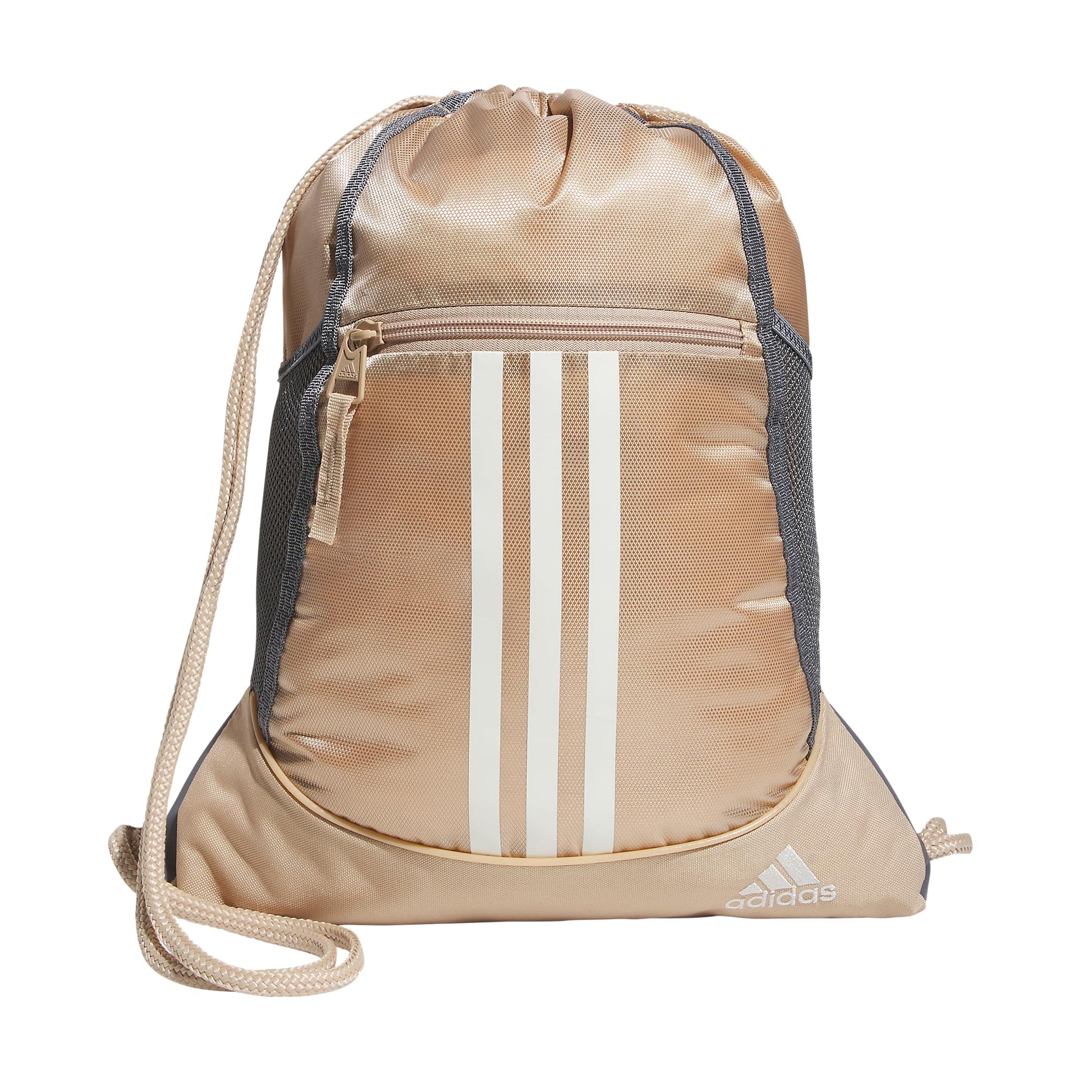adidas Alliance Sackpack, Drawstring Backpack, Lightweight Small Gym Bag for Women and Men, Black, One Size