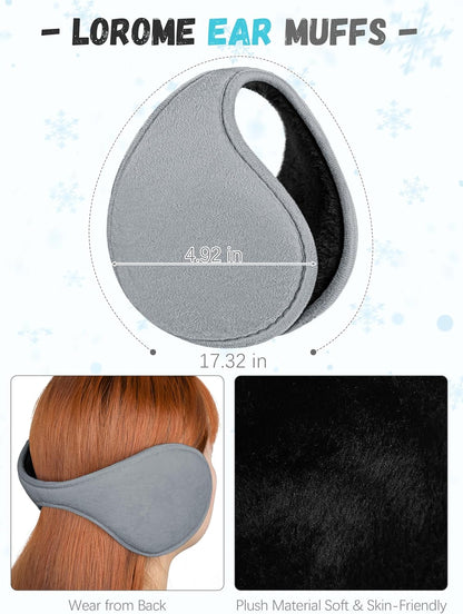 Winter Hat Scarf Gloves and Ear Warmer, Warm Knit Beanie Hat Touch Screen Gloves Set Winter Gifts Neck Scarves for Women